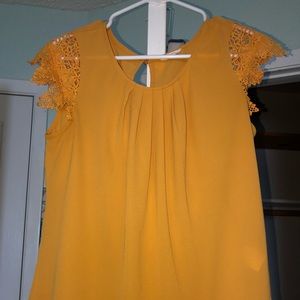 Golden short sleeve blouse